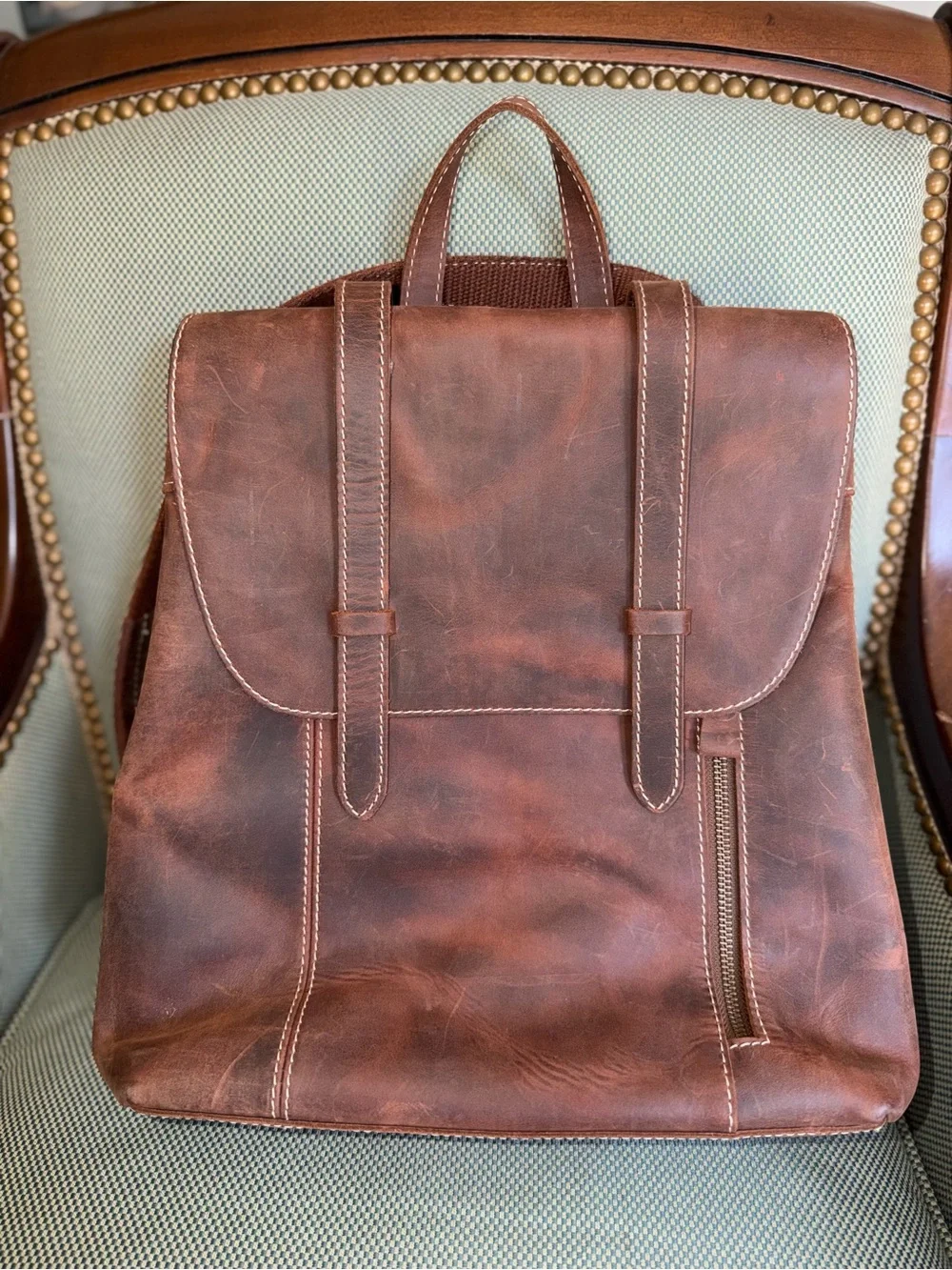 Yukon Bags Cognac Brown Leather Backpack - Vintage-Style Everyday Carry